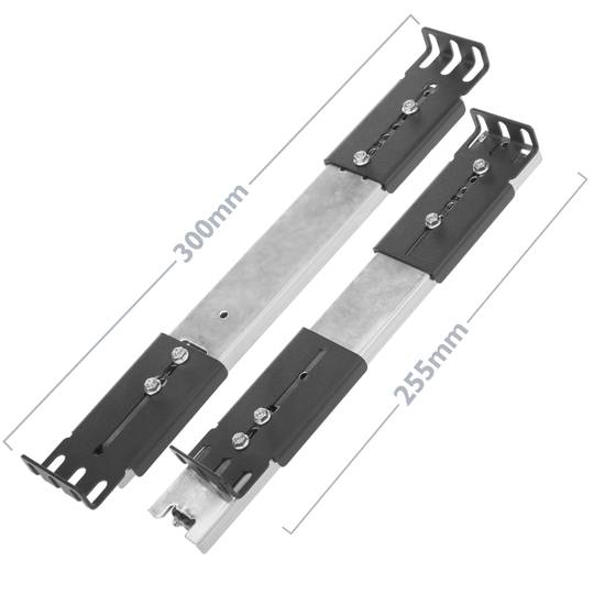 Teleskopowe prowadnice boczne 300 mm z możliwością przedłużenia do szafy rack 19 