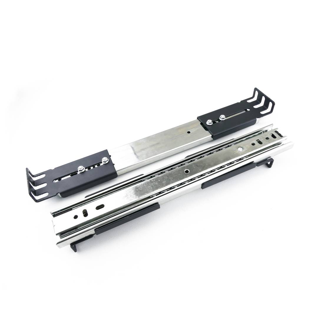 Teleskopowe prowadnice boczne 300 mm z możliwością przedłużenia do szafy rack 19 