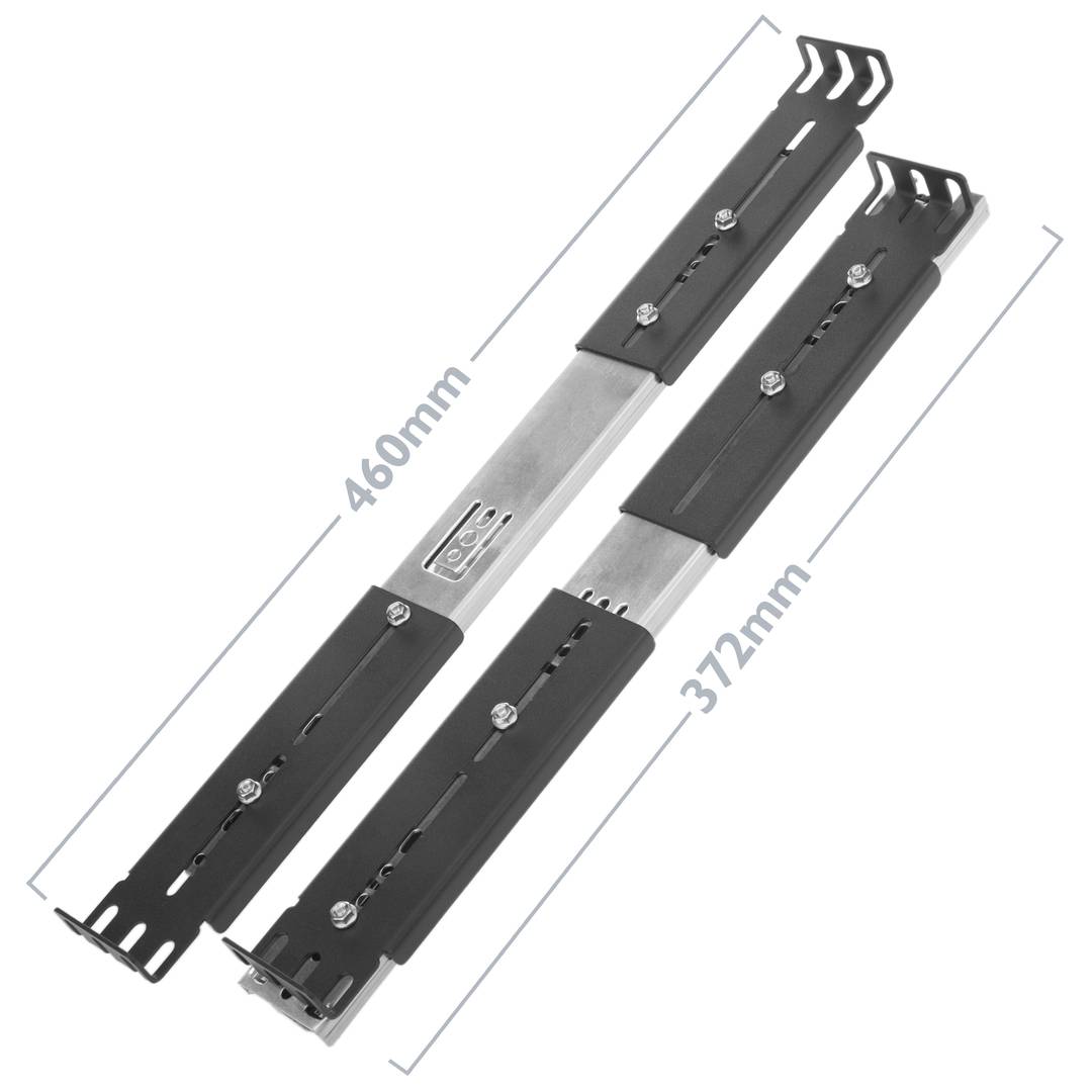 Uitbreidbare 390 mm telescopische zijgeleiders voor 19-inch IPC-rackbox