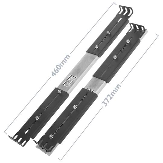 Uitbreidbare 390 mm telescopische zijgeleiders voor 19-inch IPC-rackbox