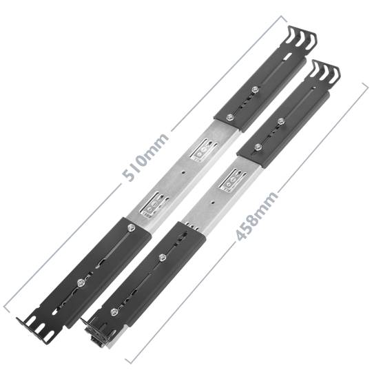 Guías laterales telescópicas de 450 mm extensibles para caja rack 19