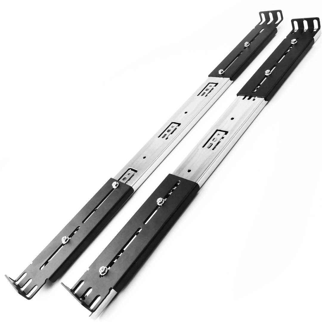Guides latéraux télescopiques de 500 mm extensibles pour une boîte de rack IPC de 19