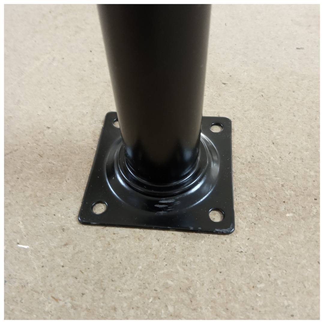 Piedi tondi per tavolo e mobili. Gambe in acciaio nero da 75 cm, confezione da 4