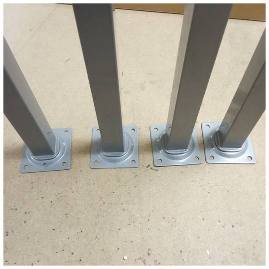 Square feet for table and furniture. Gray steel legs 75cm 4-pack