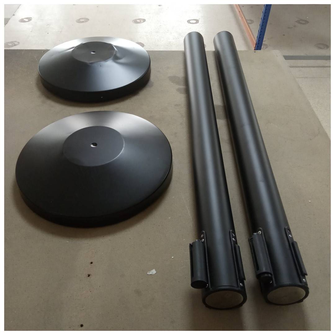 Divider post 2 units black with 3 m extensible tape 320 x 63 x 910 mm