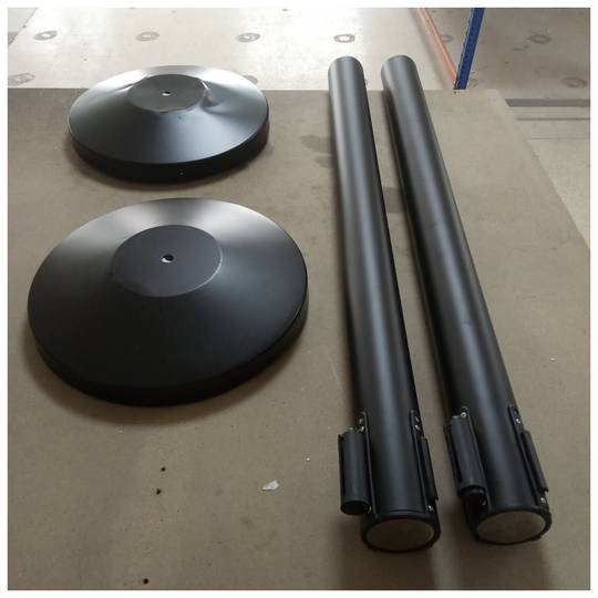 Divider post 2 units black with 3 m extensible tape 320 x 63 x 910 mm