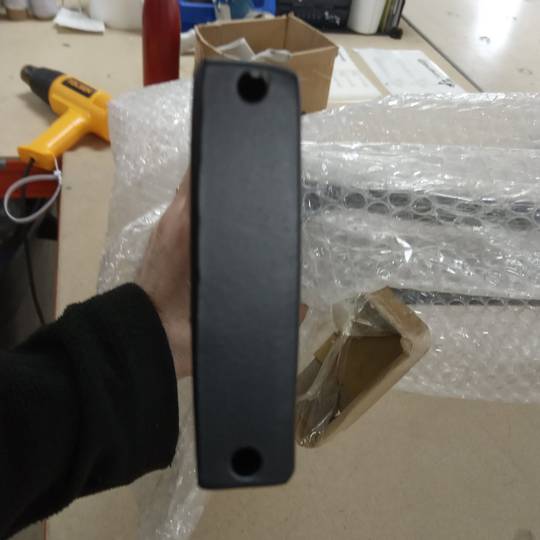 Peus rectangulars per a taula. Potes en acer negre 695 x 85 x 720 mm 2-pack