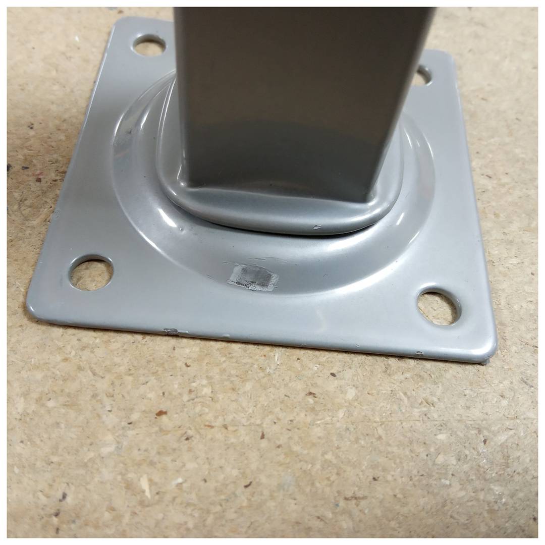 Pies cuadrados para mesa y mueble. Patas en acero gris de 25cm 4-pack