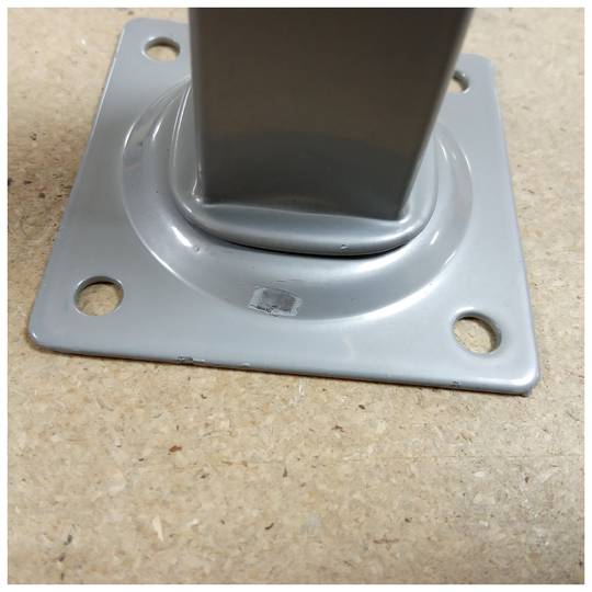 Pies cuadrados para mesa y mueble. Patas en acero gris de 25cm 4-pack