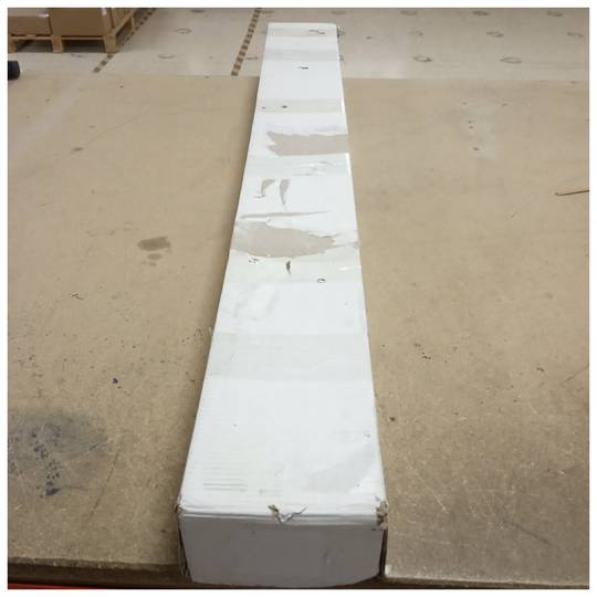 Rail guia per a porta corredissa amb coberta de fusta MDF de color caoba de 2m