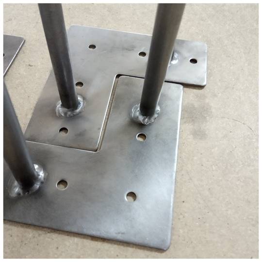 Pies para mesa y mueble Patas en acero 2 varillas 41 cm 4-pack