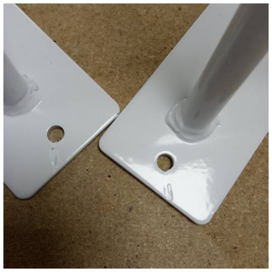 Peus per a taula 2 varetes 20cm 4-pack blanc