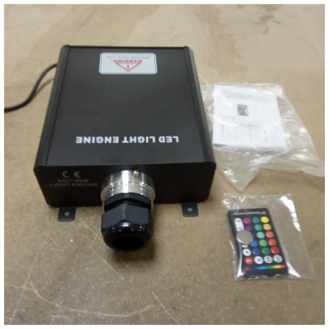 Font de llum LED il·luminador per a fibra òptica 1x45W RGB 36 mm RF