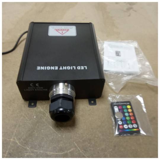 Font de llum LED il·luminador per a fibra òptica 1x45W RGB 36 mm RF