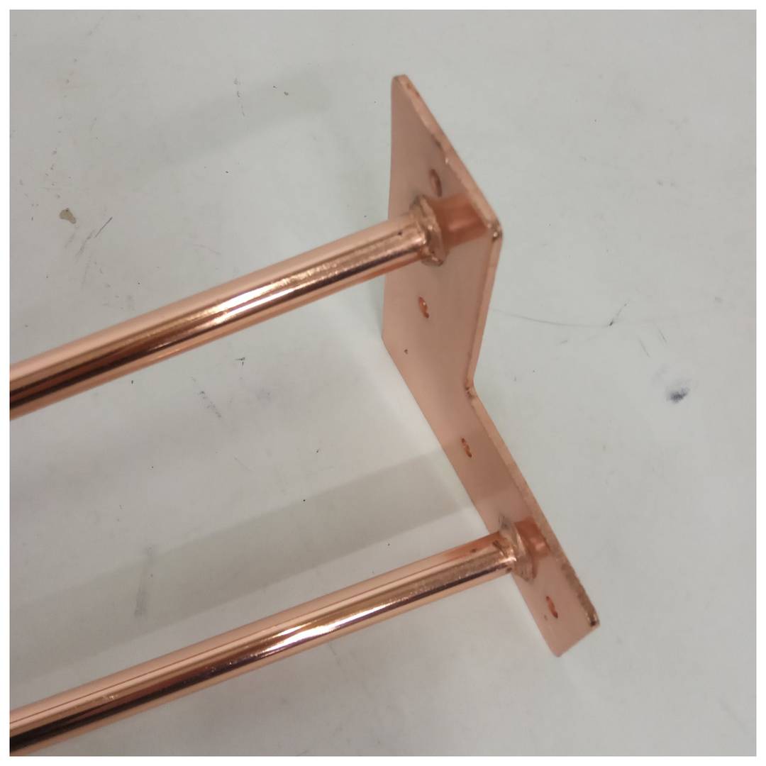Gambe per tavoli e mobili Gambe in acciaio 2 aste 71 cm rame 4 pezzi