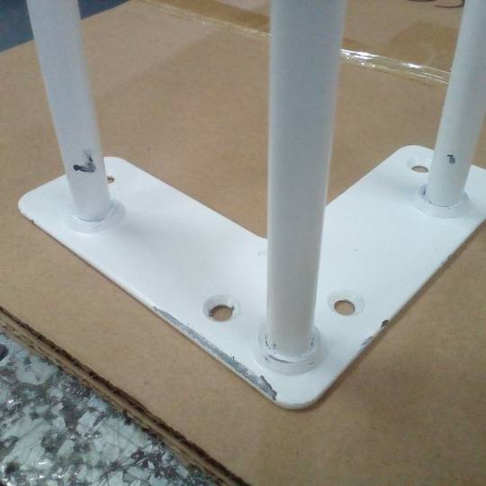 Füße für Tisch und Möbel Stahlbeine 3 Stäbe 71 cm weiß 4er Pack