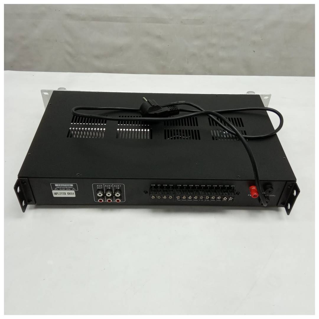 Amplificador de som profissional 150W 110V 5 zonas com rack MIC AUX FM MP3