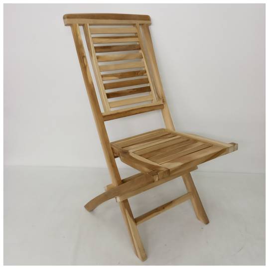 Cadira plegable per a jardí exterior de fusta de teca certificada