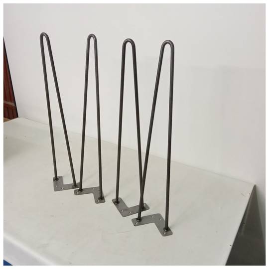 Pés de mesa e móveis estilo vintage, pés de aço, 2 hastes, 71 cm, pacote com 4 unidades