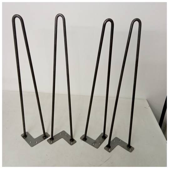Pés de mesa e móveis estilo vintage, pés de aço, 2 hastes, 71 cm, pacote com 4 unidades