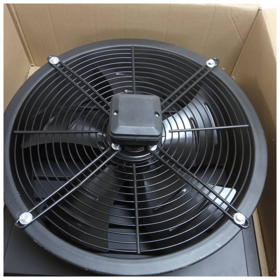 Exaustor de parede com grelha 505x505x225 mm para ventilação industrial 1360 rpm