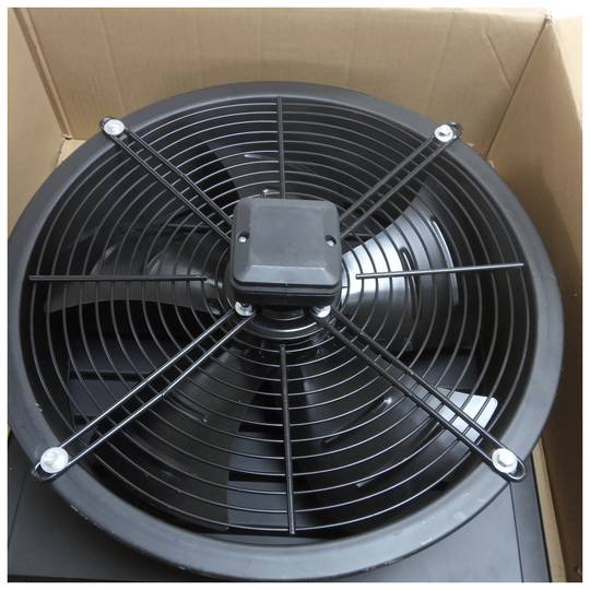 Exaustor de parede com grelha 505x505x225 mm para ventilação industrial 1360 rpm