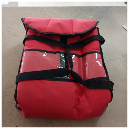 Saco isotérmico 40 x 40 x 16 cm vermelho para churrascos e entrega de pedidos de comida de motocicleta ou bicicleta