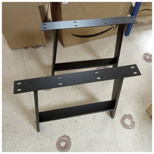 Pernas de mesa retangulares. Pernas de aço preto 695 x 85 x 720 mm 2 unidades