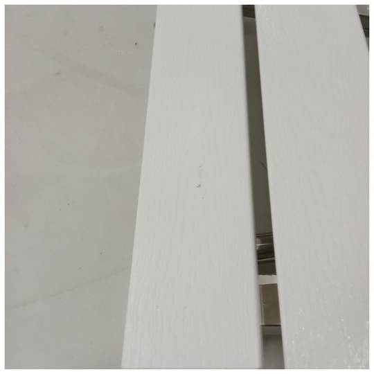 Opklapbaar douchezitje. Klapstoel voor ouderen gemaakt van WPC kunststof en RVS 380 x 338 mm wit