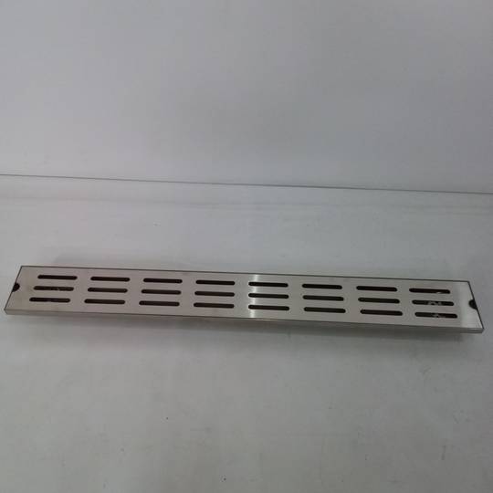 Canaleta de doble desagüe 80x10cm con rejilla en acero inoxidable mate