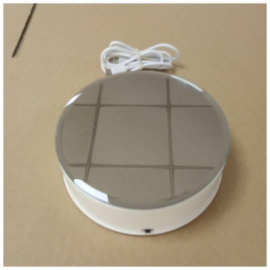 Electric swivel base 14cm white with mirror