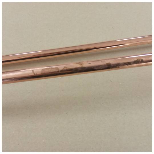 Stopki do stołu i mebli Nogi stalowe 2 pręty 71 cm miedziane 4 sztuki