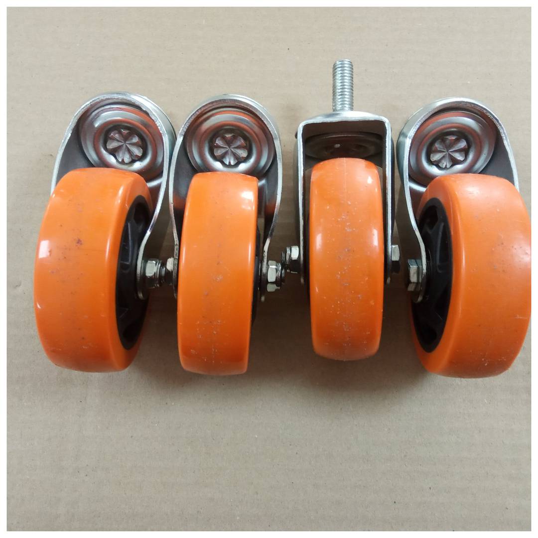 Rueda pivotante industrial de poliuretano sin freno 100 mm M12 4-pack