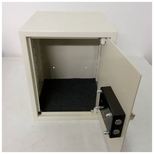 Steel security safe with keys 38 x 30 x 30 cm beige