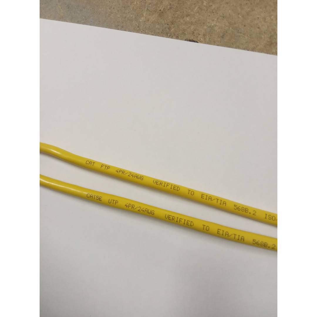 Bobina cable FTP categoria 6 24AWG CCA rígid groc 100m
