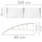 Dossel de proteção transparente de 200x80 cm. Dossel para portas e janelas com suporte branco