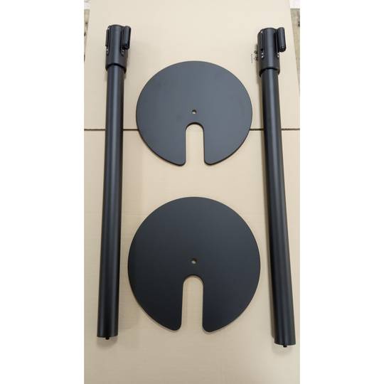 Poste separador 2 unidades negro con cinta extensible roja de 3 m 350 x 50 x 910 mm