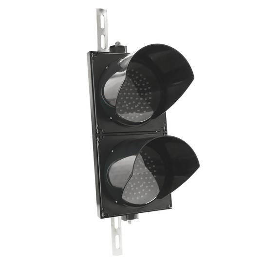 Semáforo para interior e exterior IP65 preto 2 x 200mm 12-24V com luzes LED verdes e vermelhas