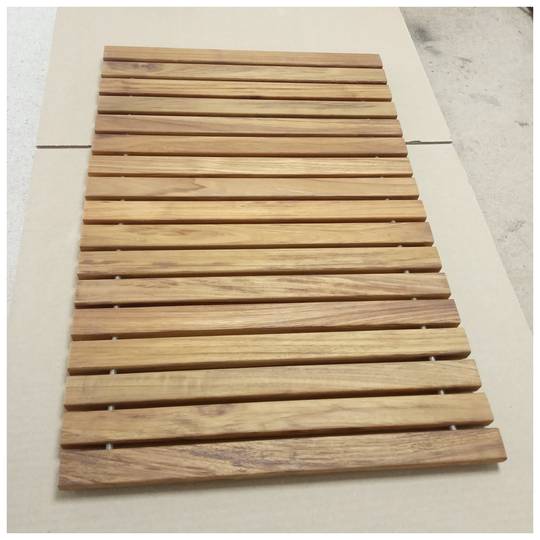 Tarima per a dutxa i bany rectangular i enrotllable 60 x 40 cm de fusta de teca certificada