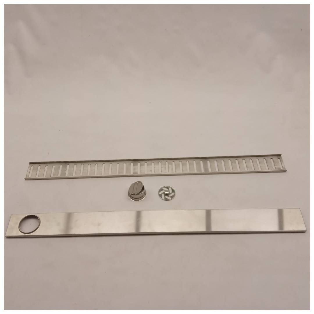 Canaleta de desguàs 90x7.5cm amb reixeta en acer inoxidable mat