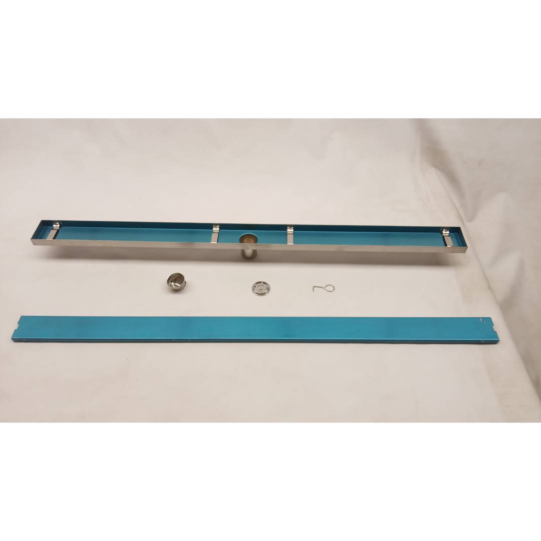 Caniveau de douche 90cm pour carrelage en inox mat