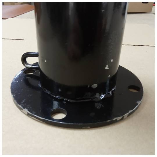 Stalen bolderpaal met verwijderbare genagelde voet 89x750mm