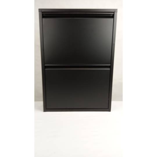 Zapatero metálico con 2 compartimentos negro