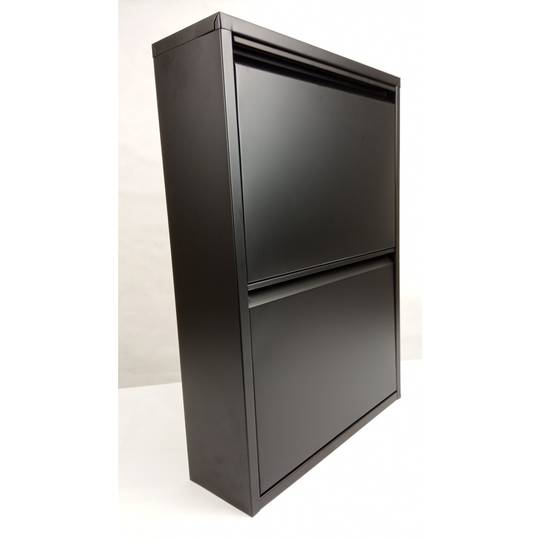 Zapatero metálico con 2 compartimentos negro