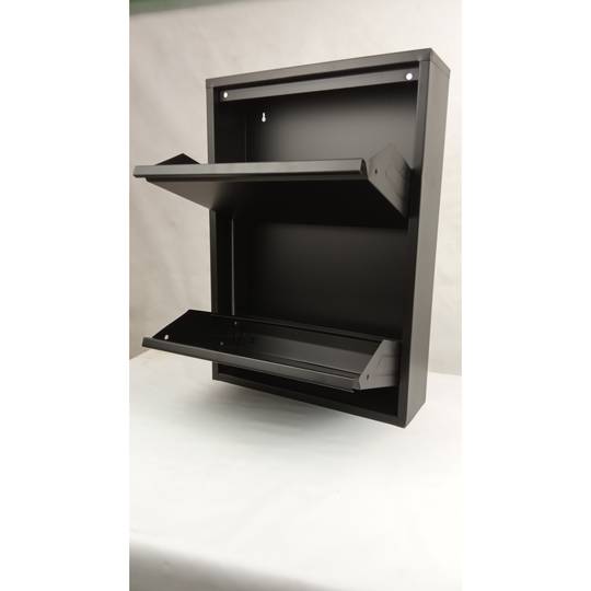 Zapatero metálico con 2 compartimentos negro