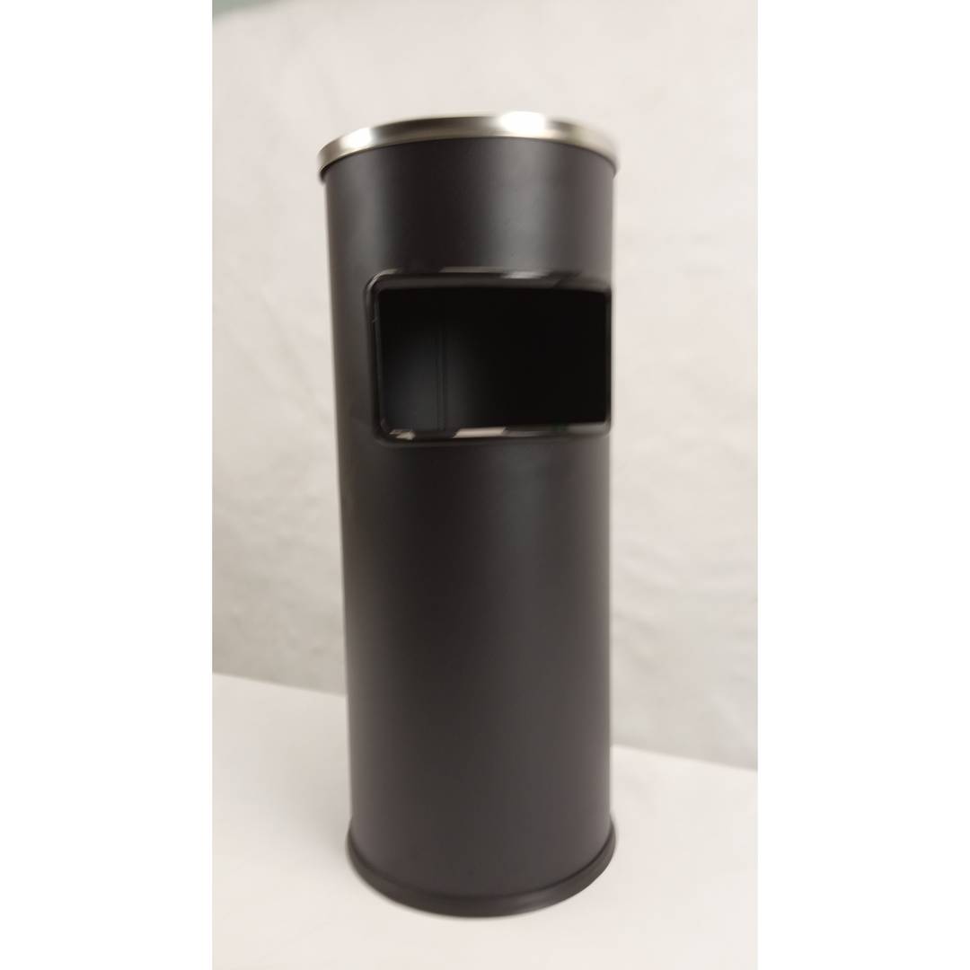 Circular foot bin with black ashtray