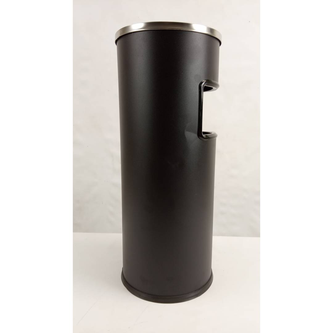 Circular foot bin with black ashtray