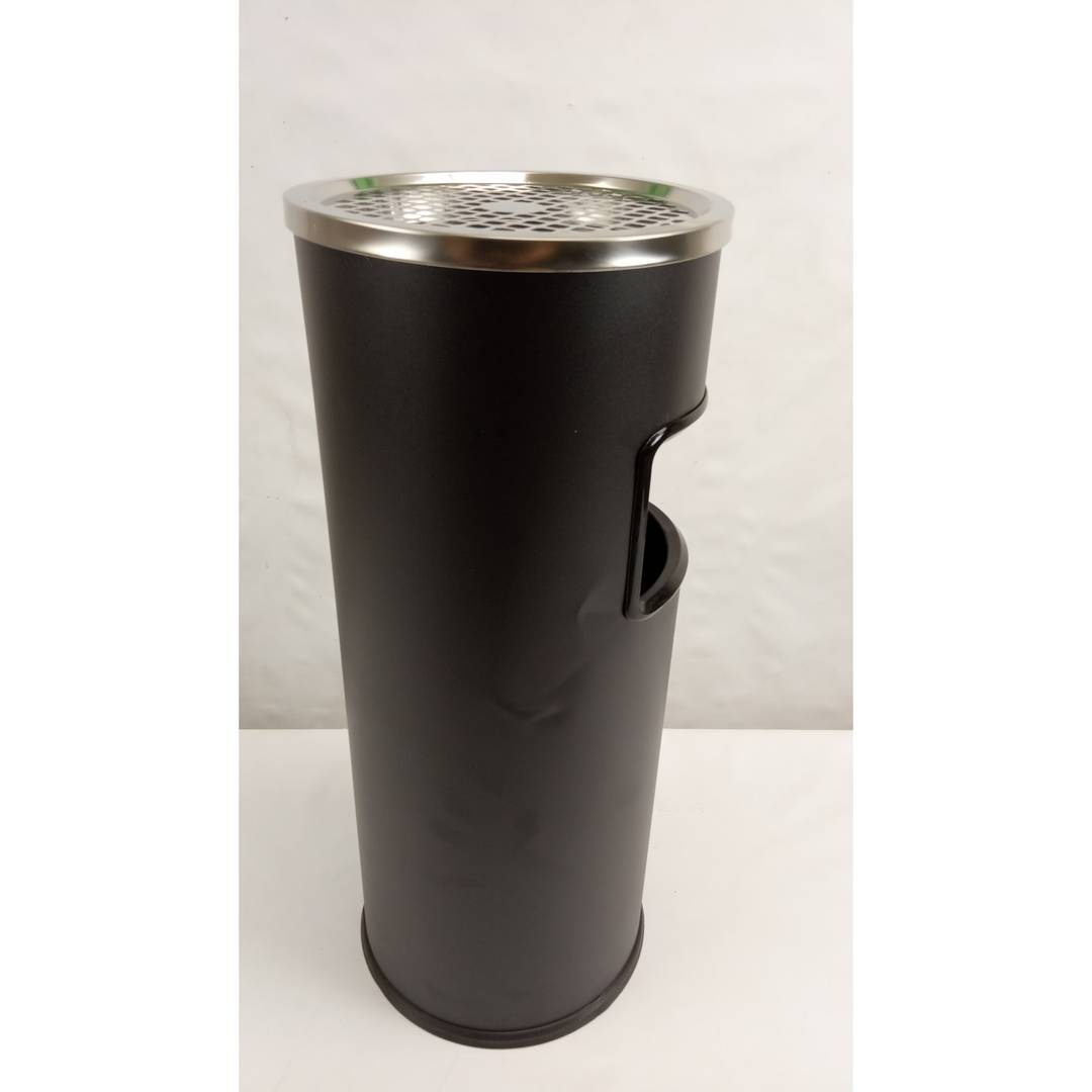 Circular foot bin with black ashtray