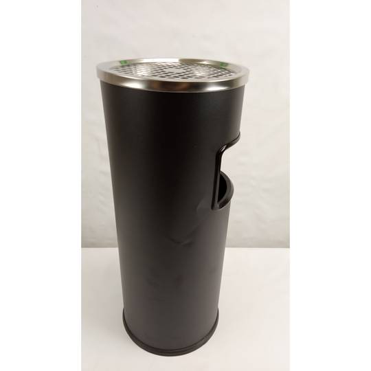 Circular foot bin with black ashtray