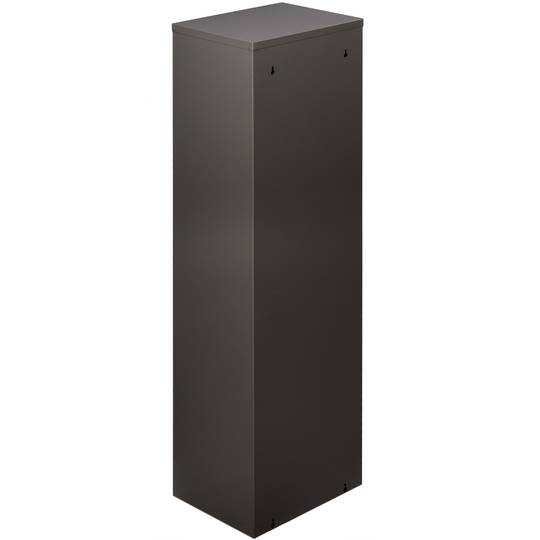 Metal waste bin with 3 black compartments for recycling